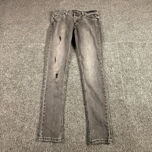 Levis Skinny Jeans Women Size 5M Faded Black Distressed Studded Grommet Low Rise